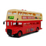 Autobus dvojposchodový na batérie - červeno-krémový